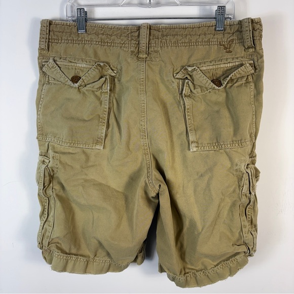 ❤️ American Eagle Men's Cargo Shorts Size 36 Tan Khaki Utility Gorpcore - Picture 3 of 10